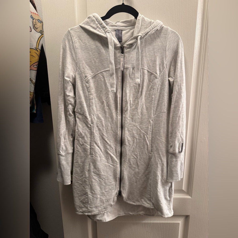 Mondetta Light Heather Gray Long Hooded Jacket